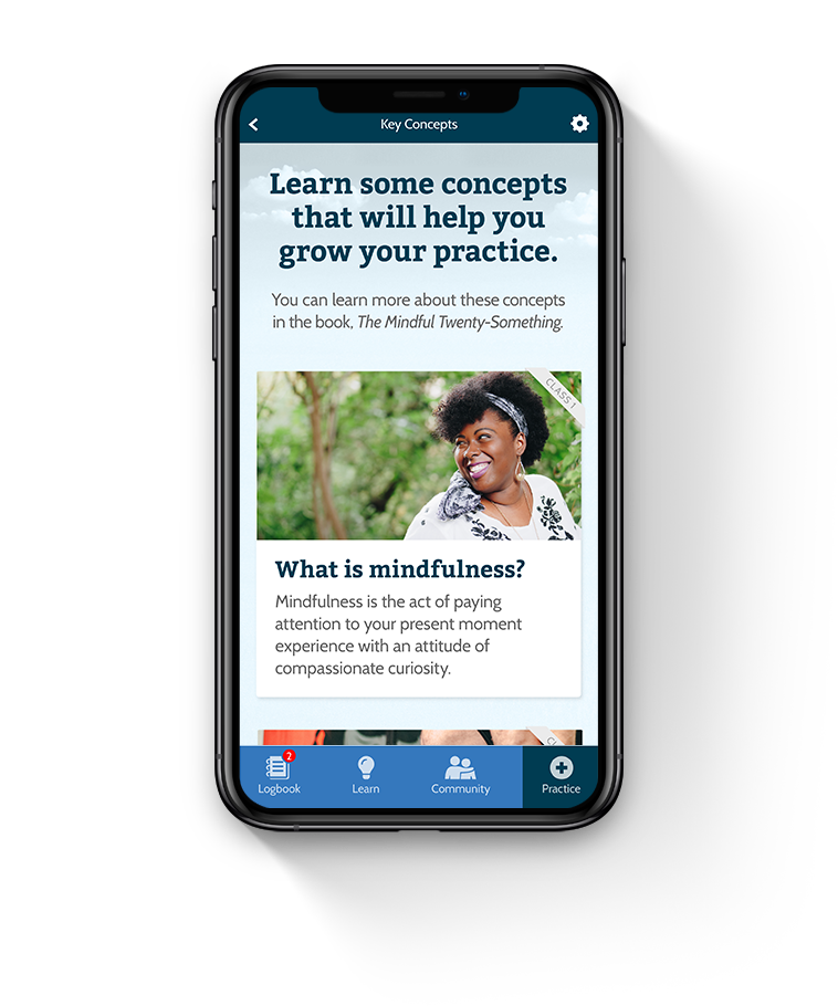 An image of Koru's mobile app, set to the Key Concept screen